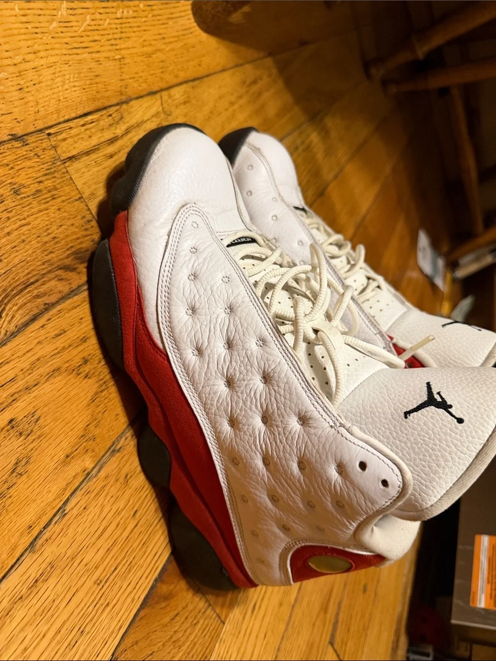 Jordan Men's White and Red Athletic Basketball Shoes